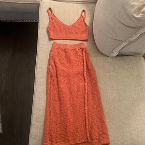 Free People Skirt and Crop Top Sweater Set